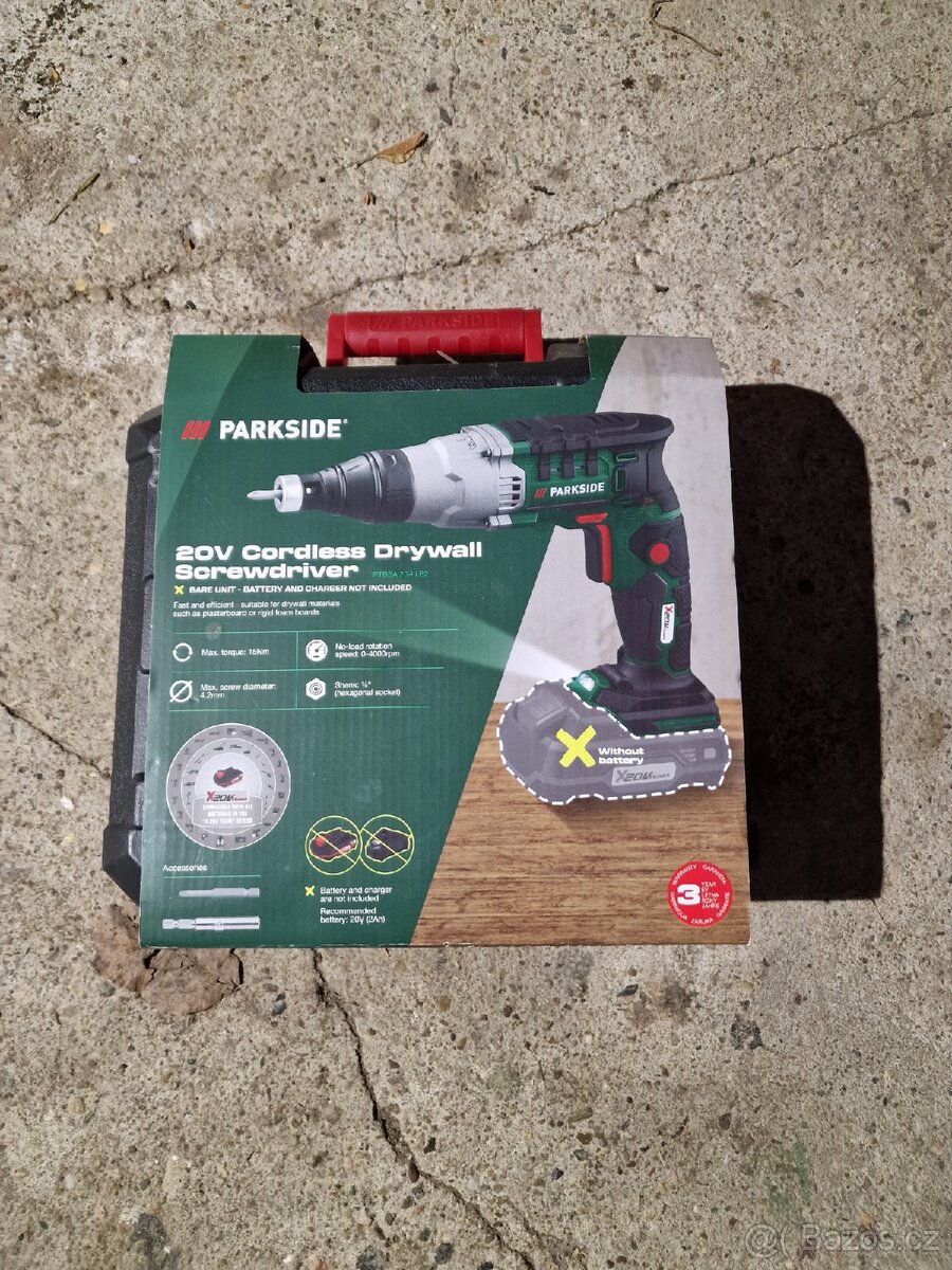 Aku šroubovák na sádrokarton Parkside nový