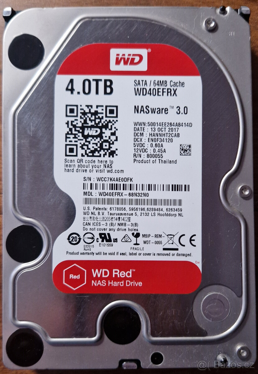 Disk Western Digital Red WD40EFRX 4TB HDD, SATA