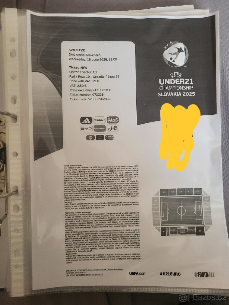 Vstupenky U21 Česko-Slovinsko