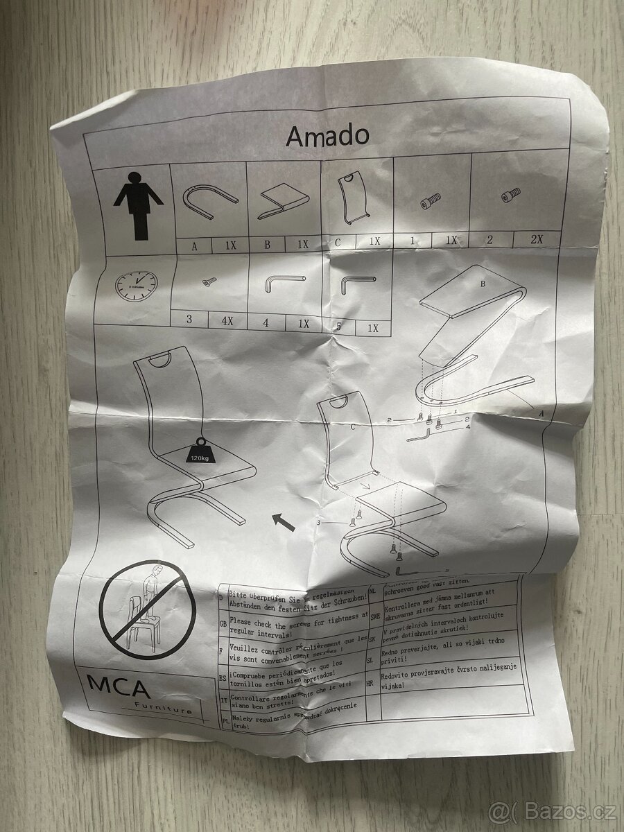 JÍDELNÍ ŽIDLE AMADO (černá)