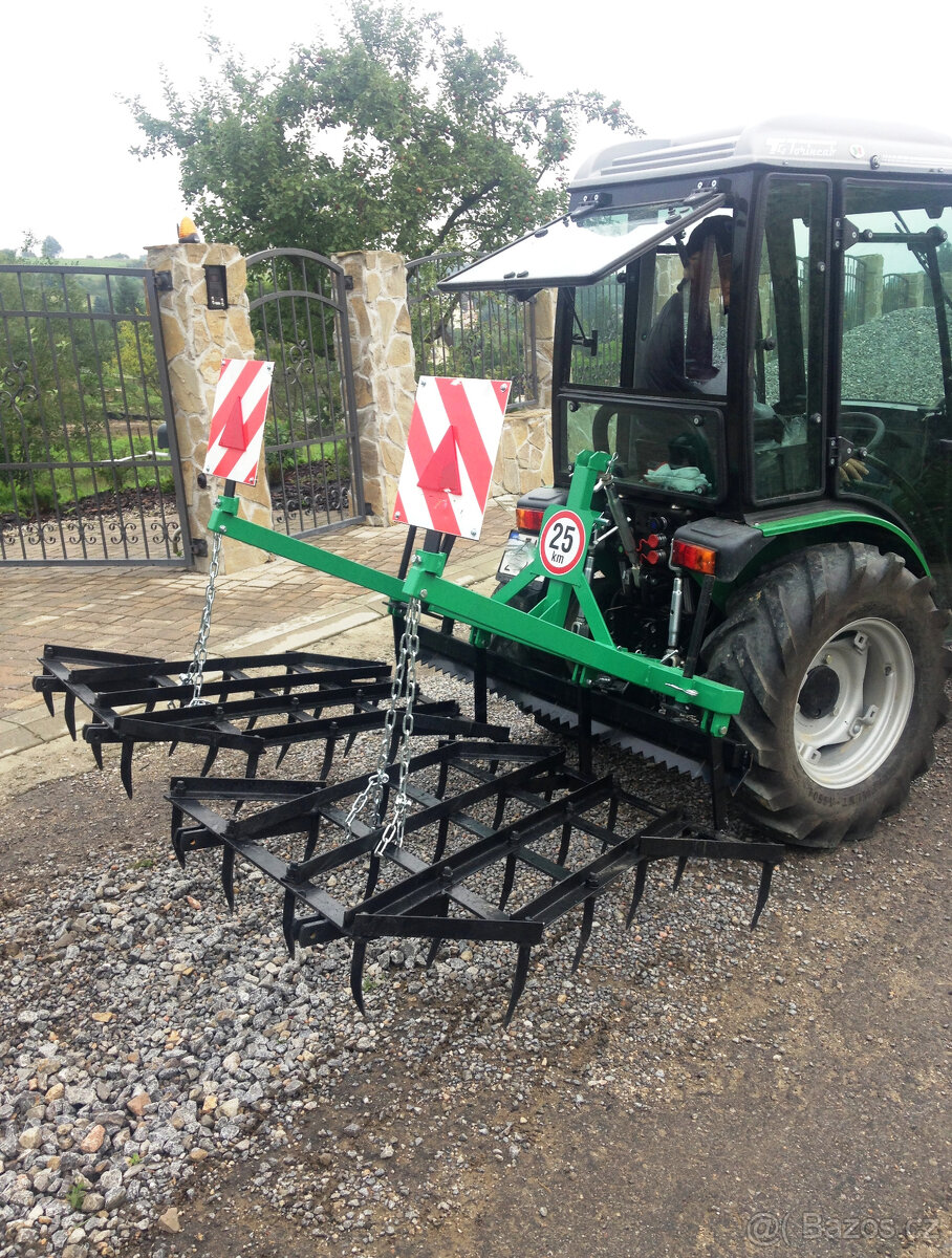Nesené hřebové smykobrány za traktor, malotraktor 190 cm+