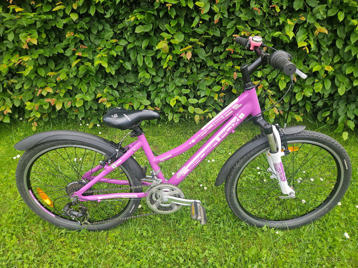Dívčí růžové 24" horské hliníkové kolo FOX, rám 13"