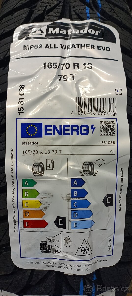 165/70 R13 matador nová univerzální pneu dot 3125