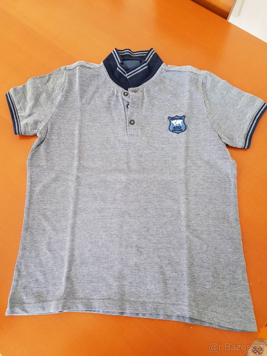 Šedé tričko s límečkem COCCODRILLO 152