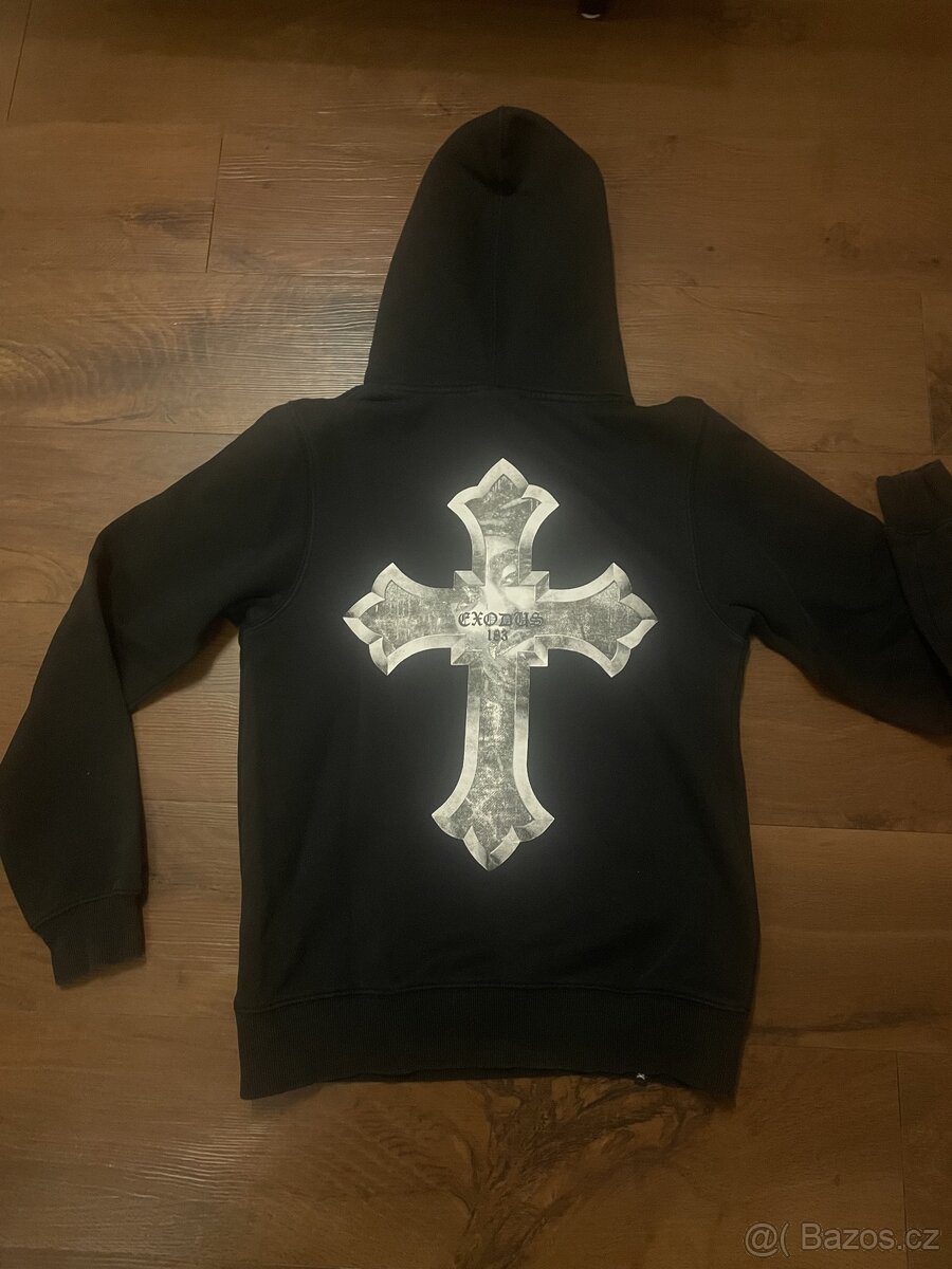 Bavlněná černá mikina s kapucí (S)