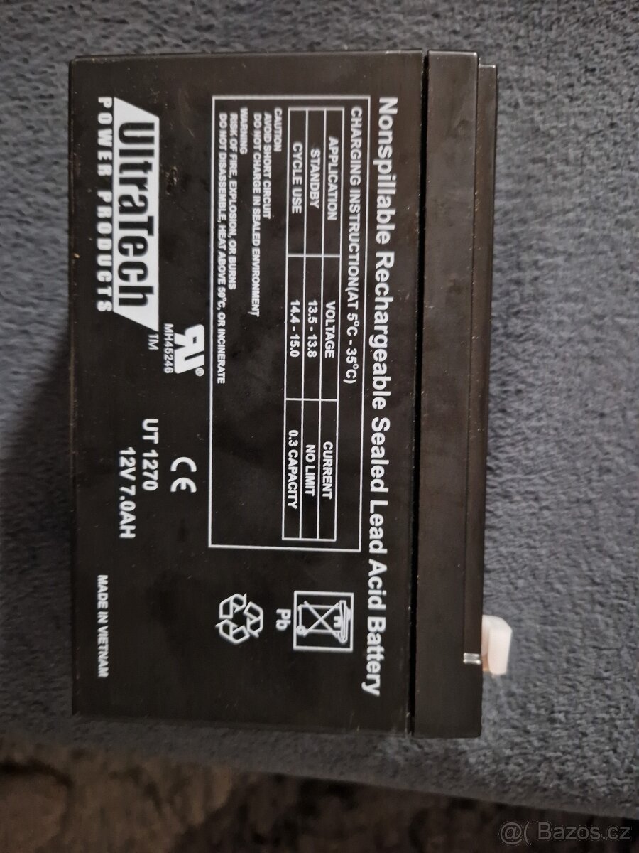 Akumulator / Baterie do zalozniho zdroje 12V / 7Ah