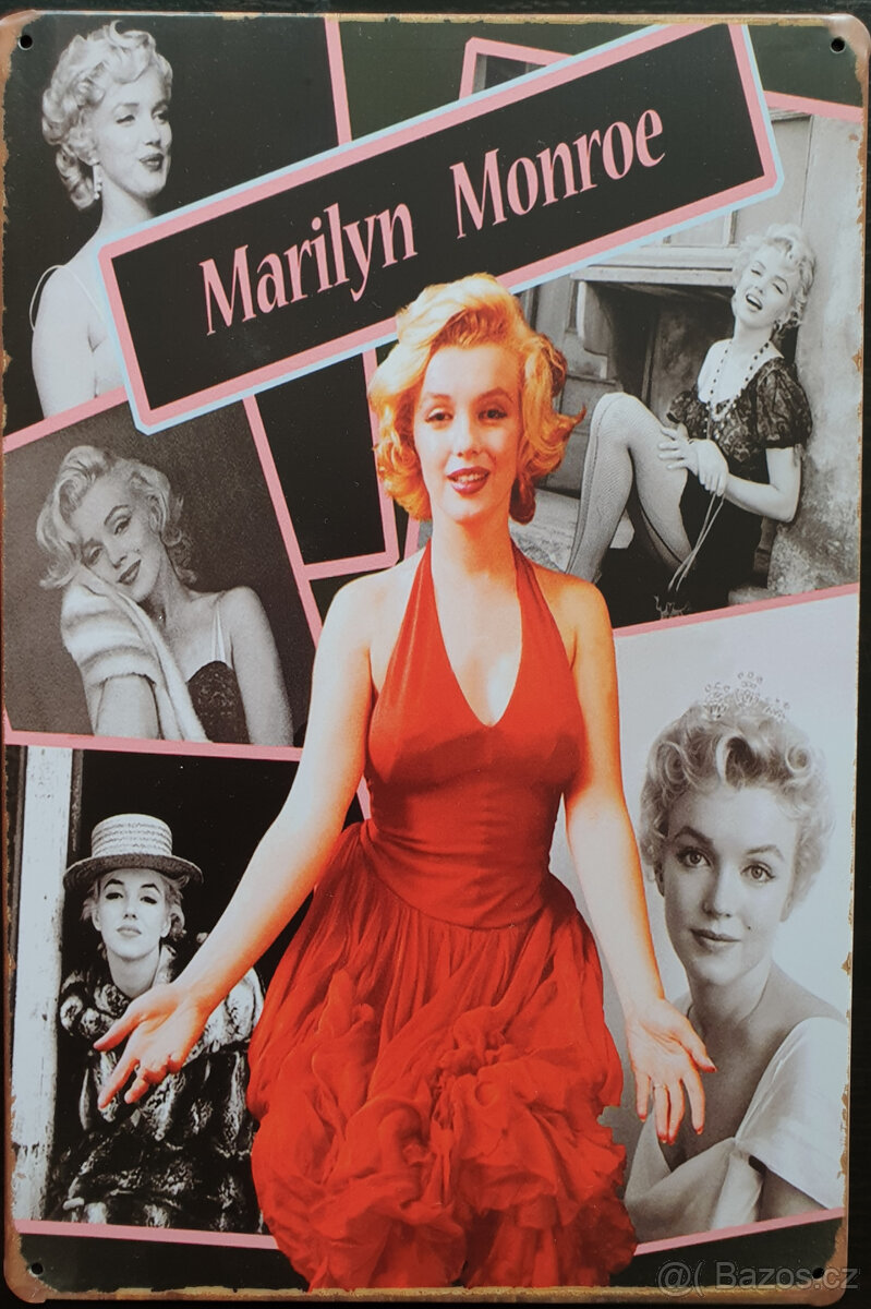 Plechová cedule Marilyn Monroe – retro dekorace 20×30 cm