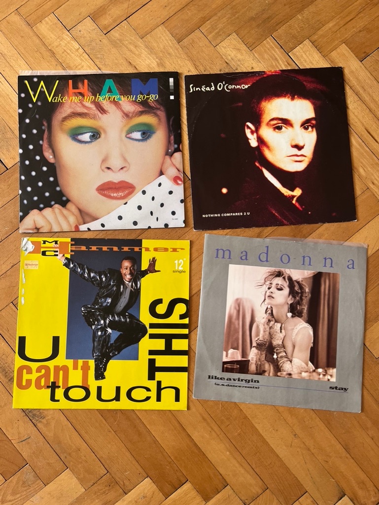 4x EP Singl Vinyly - Wham, Madona, Mc Hammer, S O Connor