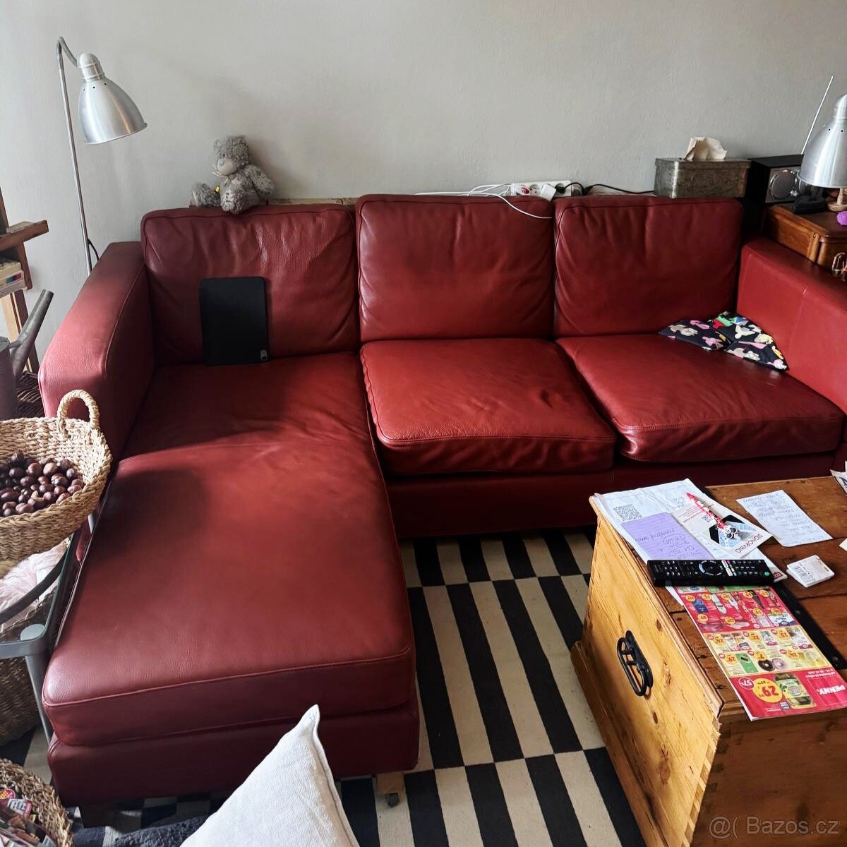 Variabilní kožená sedačka rohováP/L/rovná IKEA