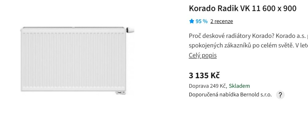 Radiátor Korado Radik VK 11-60-00     600x900 mm
