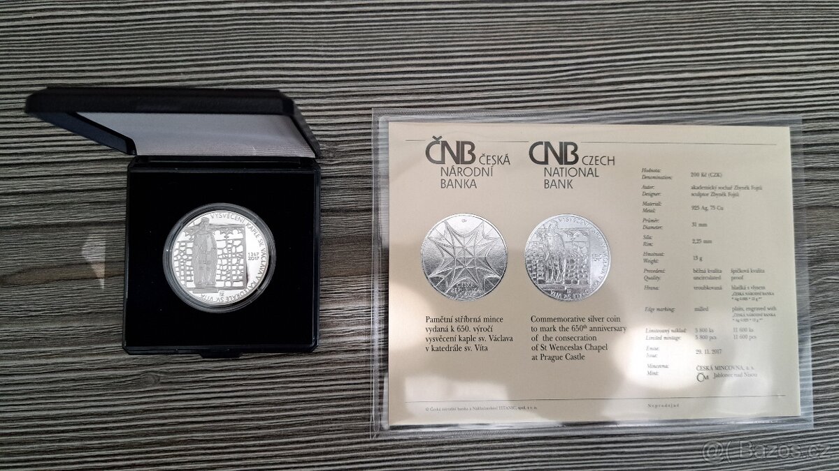 ČNB-650. výročí vysvěcení kaple sv. Václava, sv. Vít - PROOF
