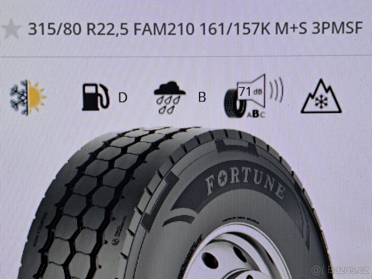 Prodej nákladní pneu FORTUNE 315/80 R22.5