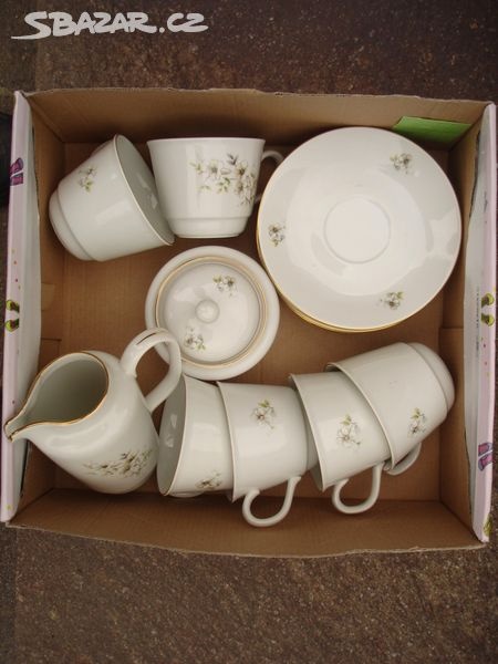 retro kávová souprava karlovarský porcelán