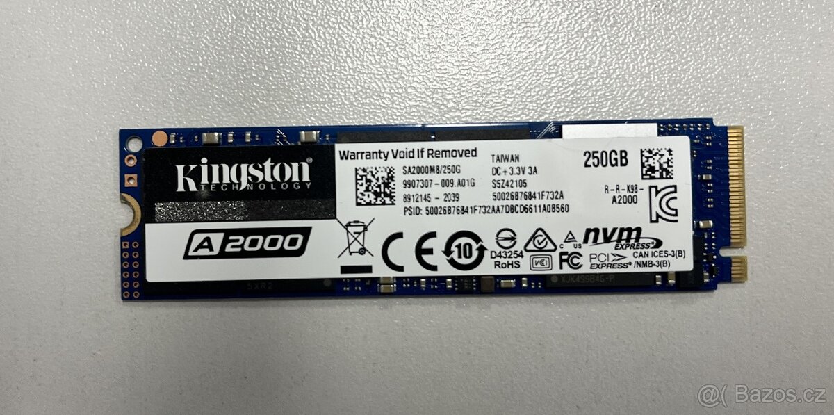 SSD Kingston 250GB A2000 M.2 NVMe