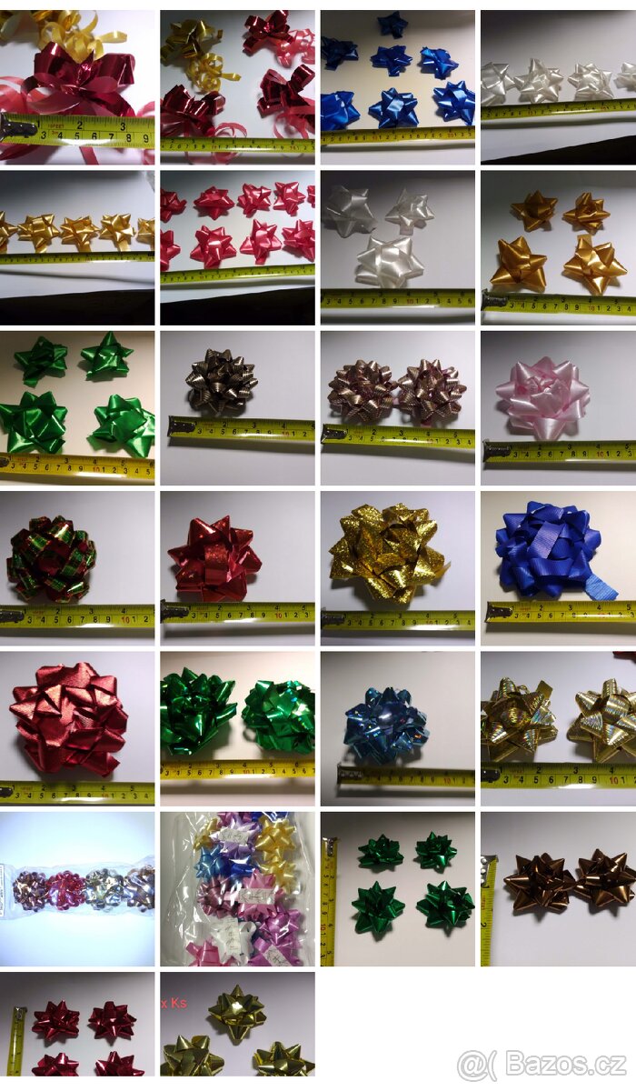 Vánoční ozdoby, dekorace barevné stuhy 10m a rozety Nové