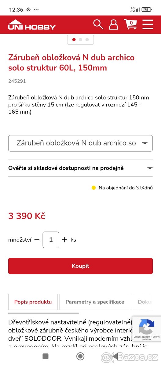 Zárubeň obložková solodoor.