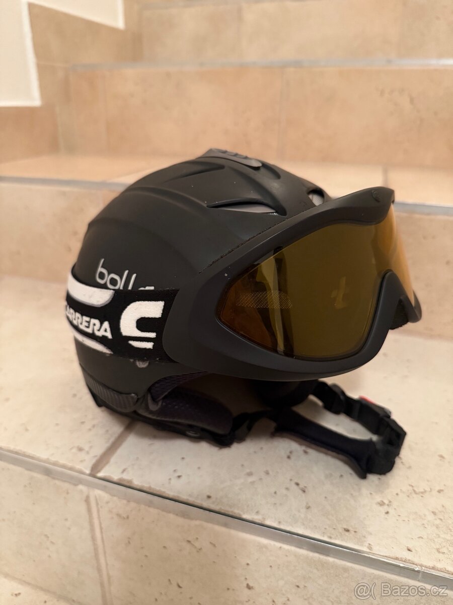 Lyžařská helma + brýle