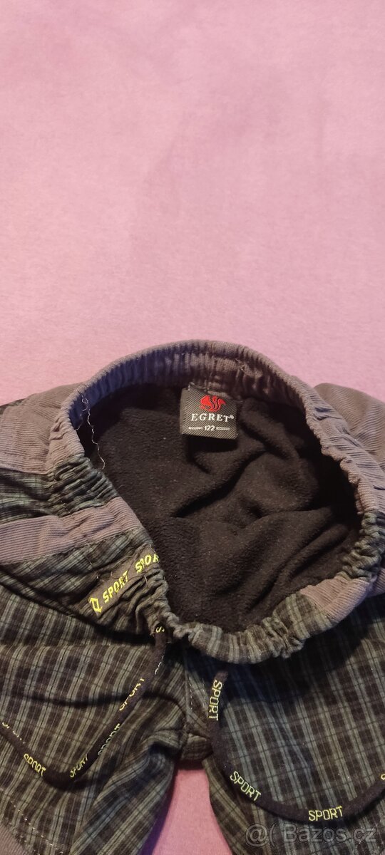 Oteplovačky zimní kalhoty vel.122