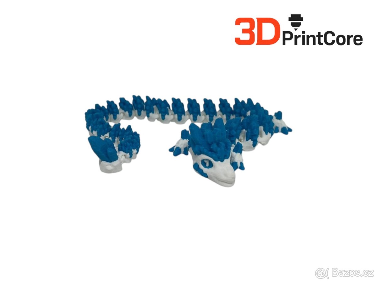 Flexi Medium Crystal Dragon – pohyblivý model modrí