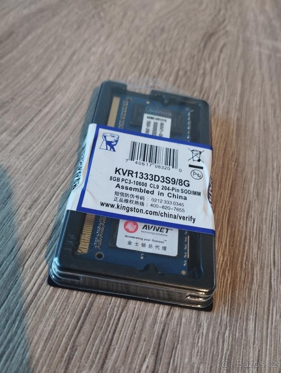 Kingston 8 GB DDR3 SO-DIMM 1333 MHz / nepoužitá