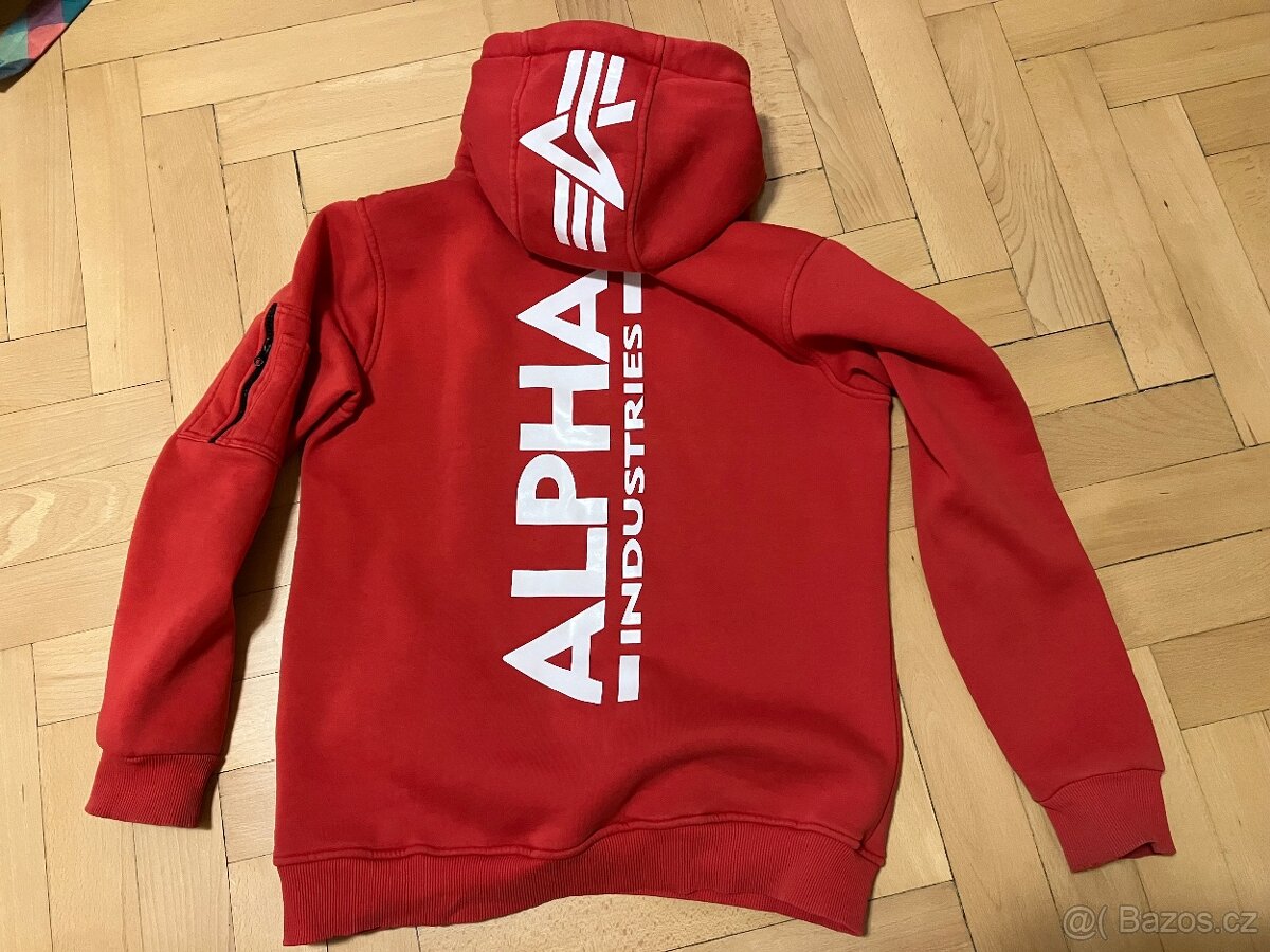 Mikina červená alpha industries vel.S