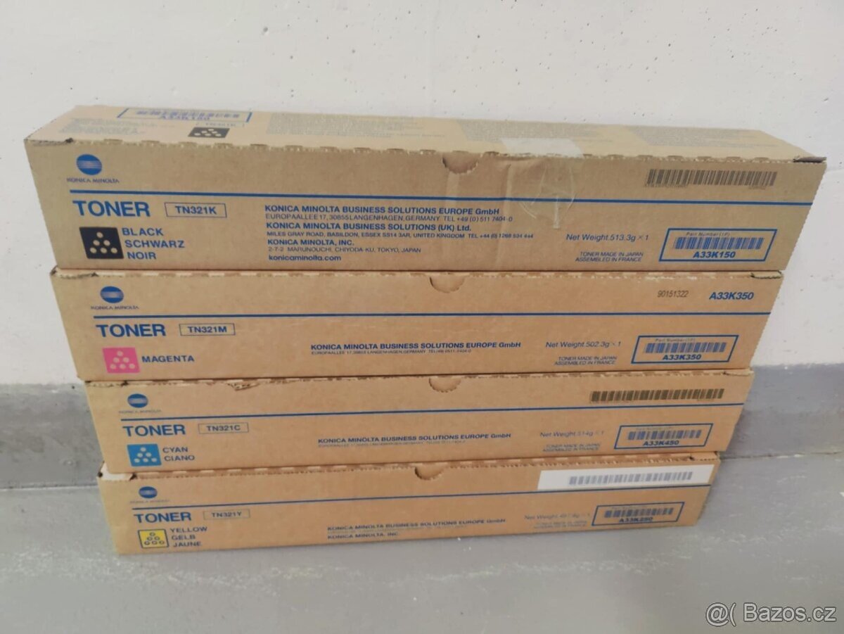 Minolta TN321 Bk,C,M,Y sada originálních tonerů