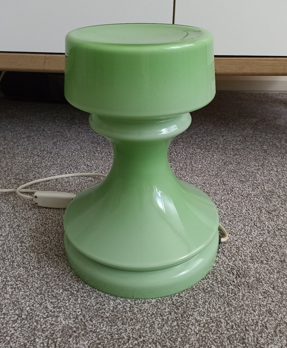 Retro skleněná lampa věž – Ivan Jakeš, Osvětlovací sklo