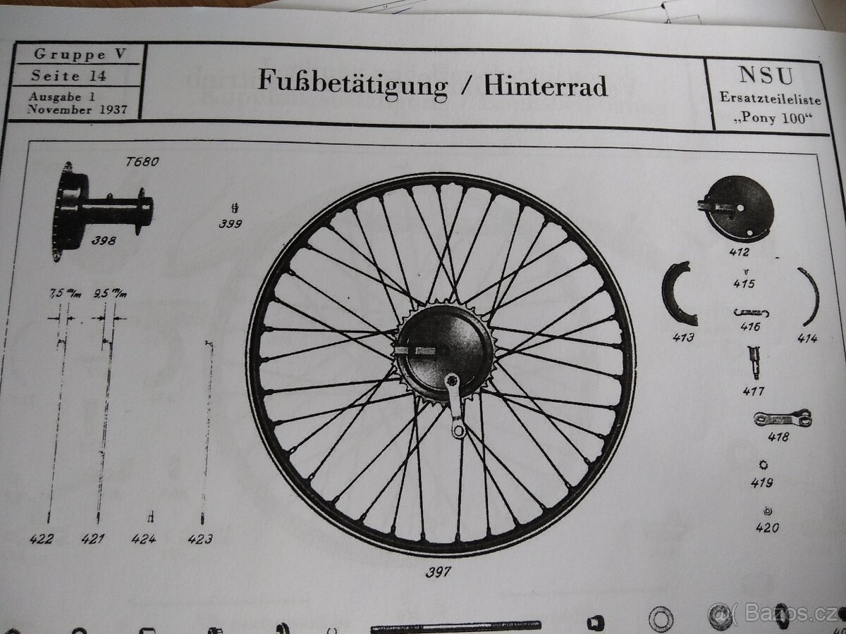 koupím zadní kolo NSU Pony Quick sachs