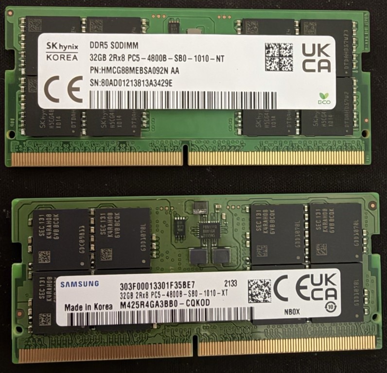 2x32GB=64GB moduly DDR5 do notebooku SODIMM