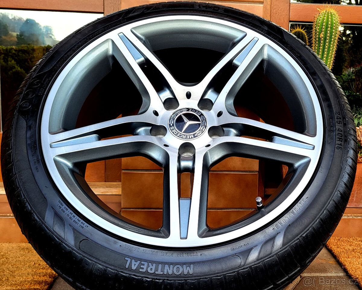 alu R18 5x112 bicolor, Mercedes CLS, W219, letné pneu 245/40