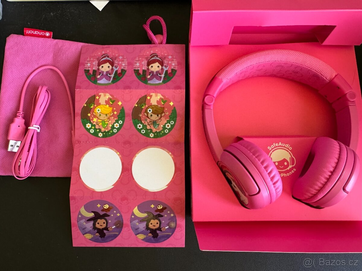 Dětská růžová sluchátka BuddyPhones