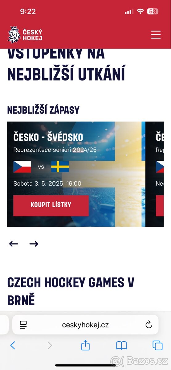 Czech hockey games v Brně