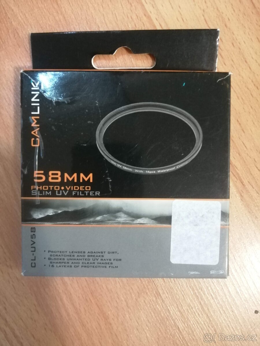 UV filtr Camlink, 58 mm, Nový