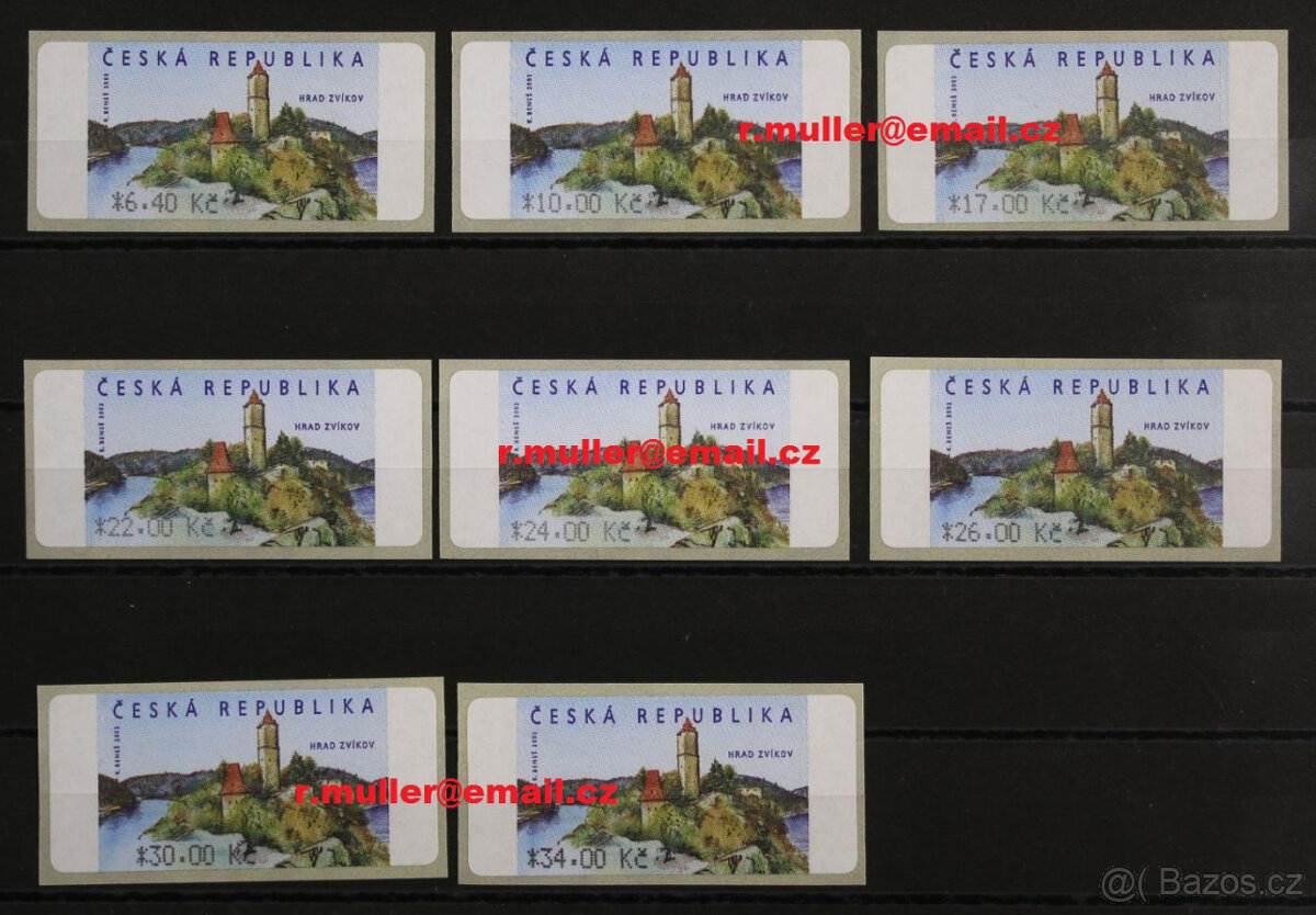 AU 2/2- Automatové známky- Hrad Zvíkov (6,40-34 Kč)