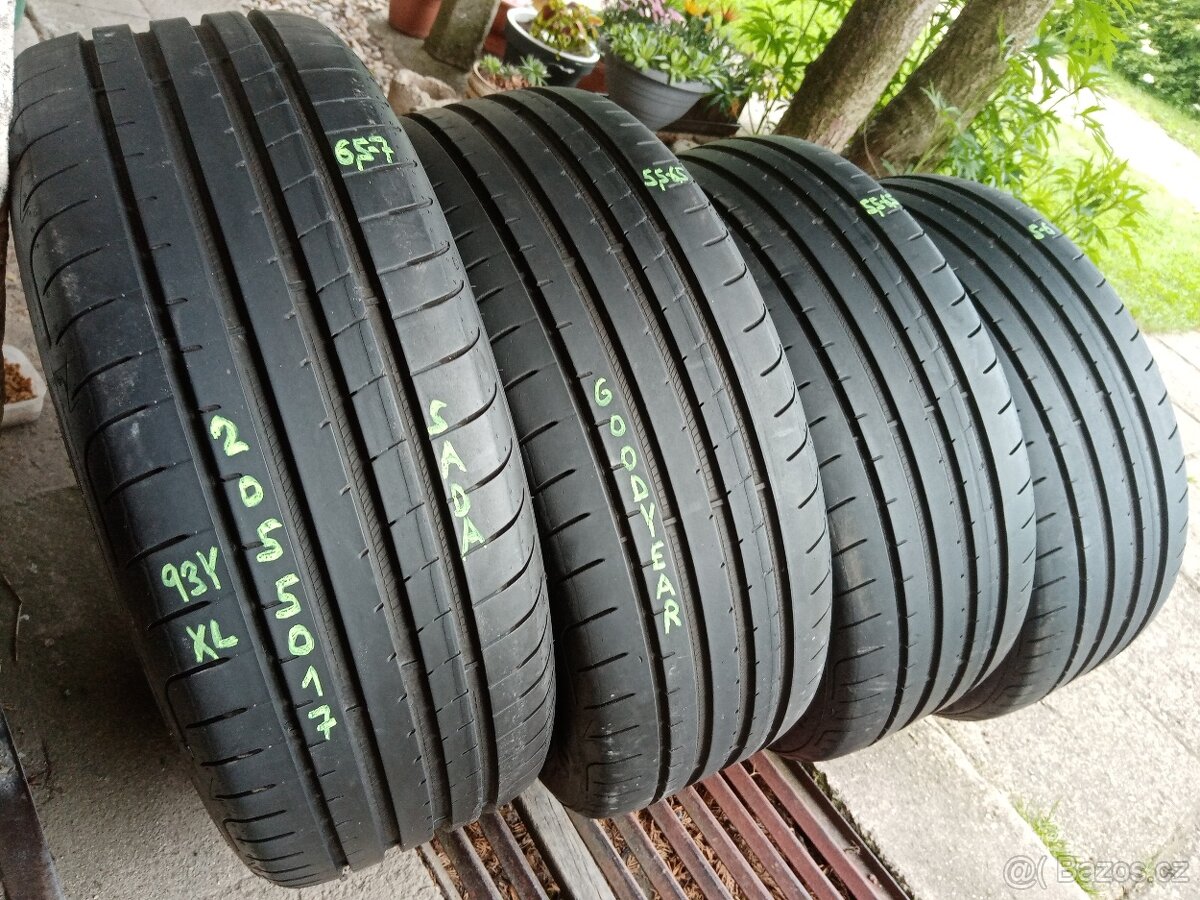 Letní pneu 4kusy 205/50/17 vzorek 95% GOODYEAR - dobírka