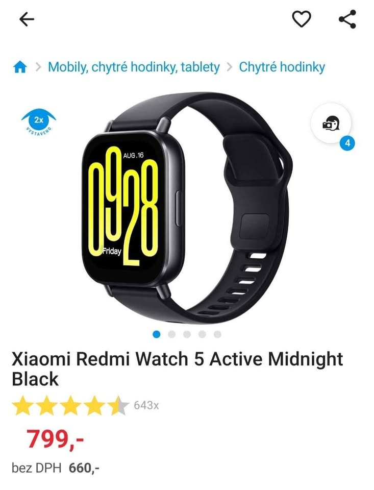 Chytré hodinky Xiaomi redmi watch 5 active