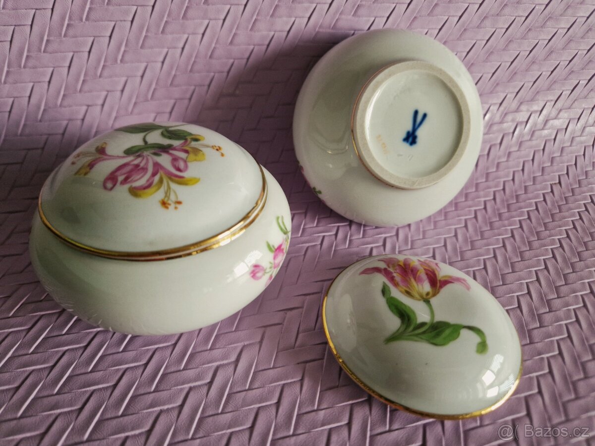 4 kusy - Šperkovnice Meissen - Míšeň