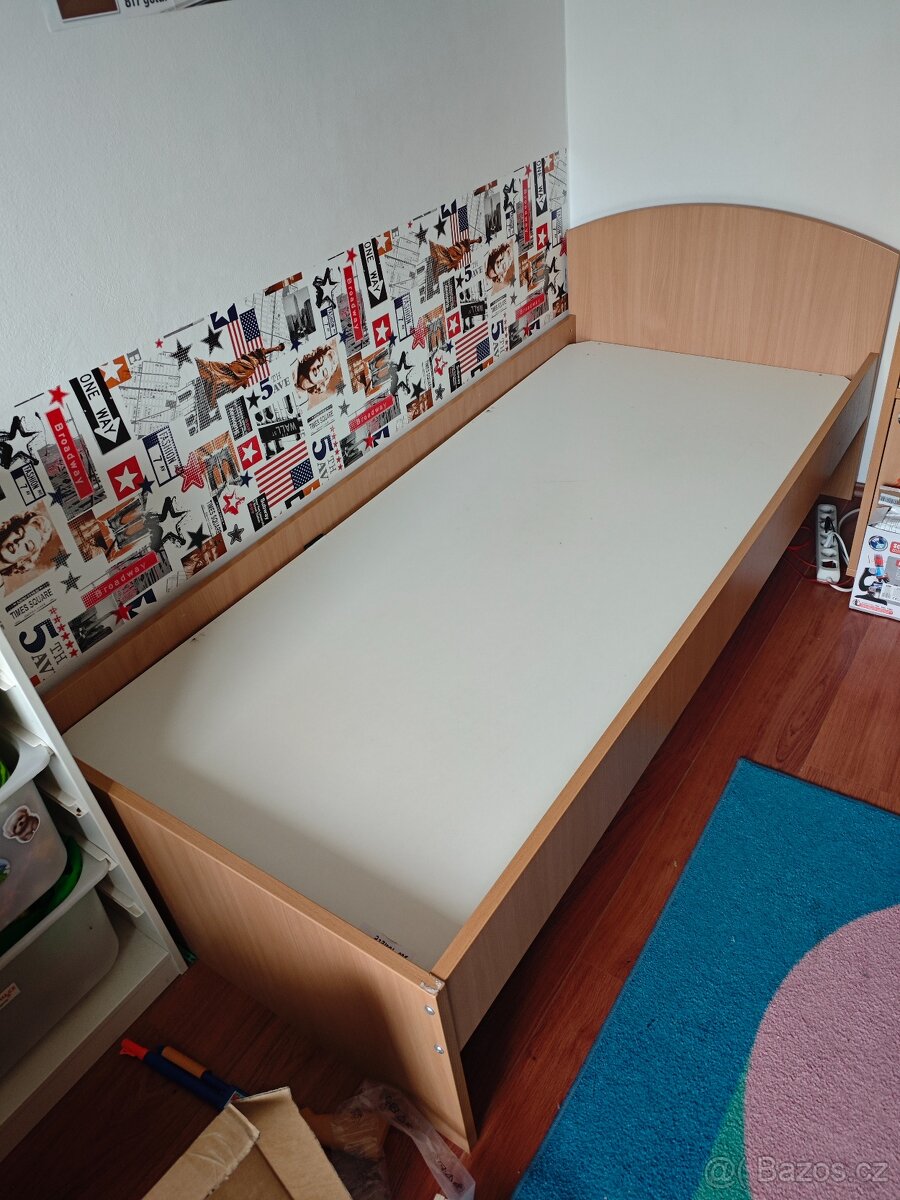 Dřevěná dětská postel, 90x200, pevný rošt - Zlín