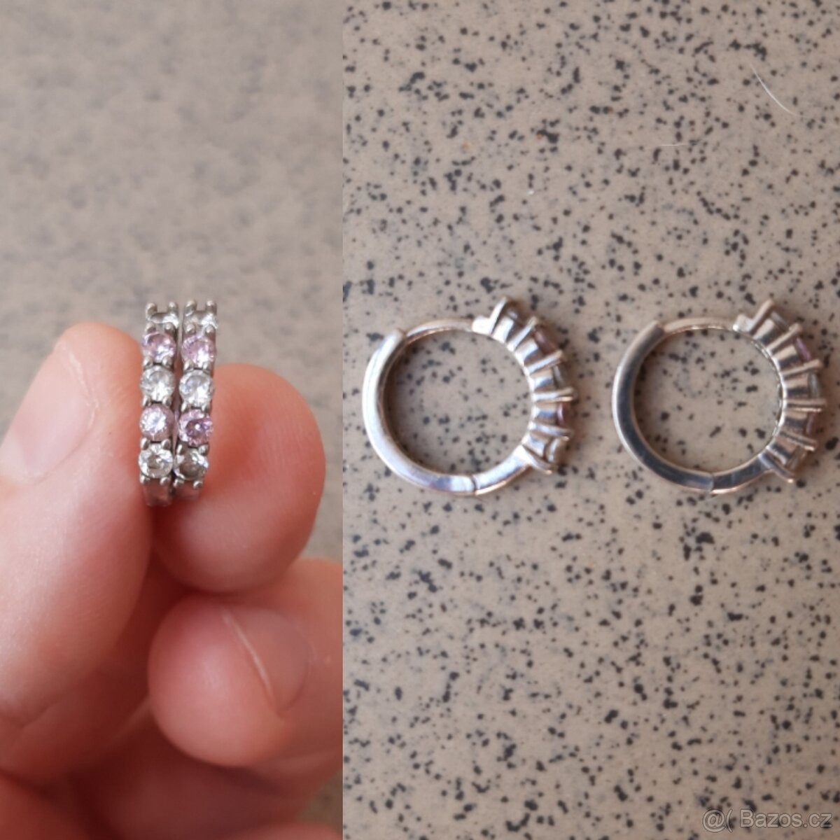 Stříbrné náušnice s kamínky