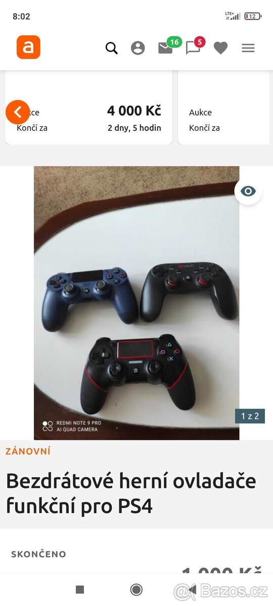 Bezdrátové herní ovladače funkční pro PS4