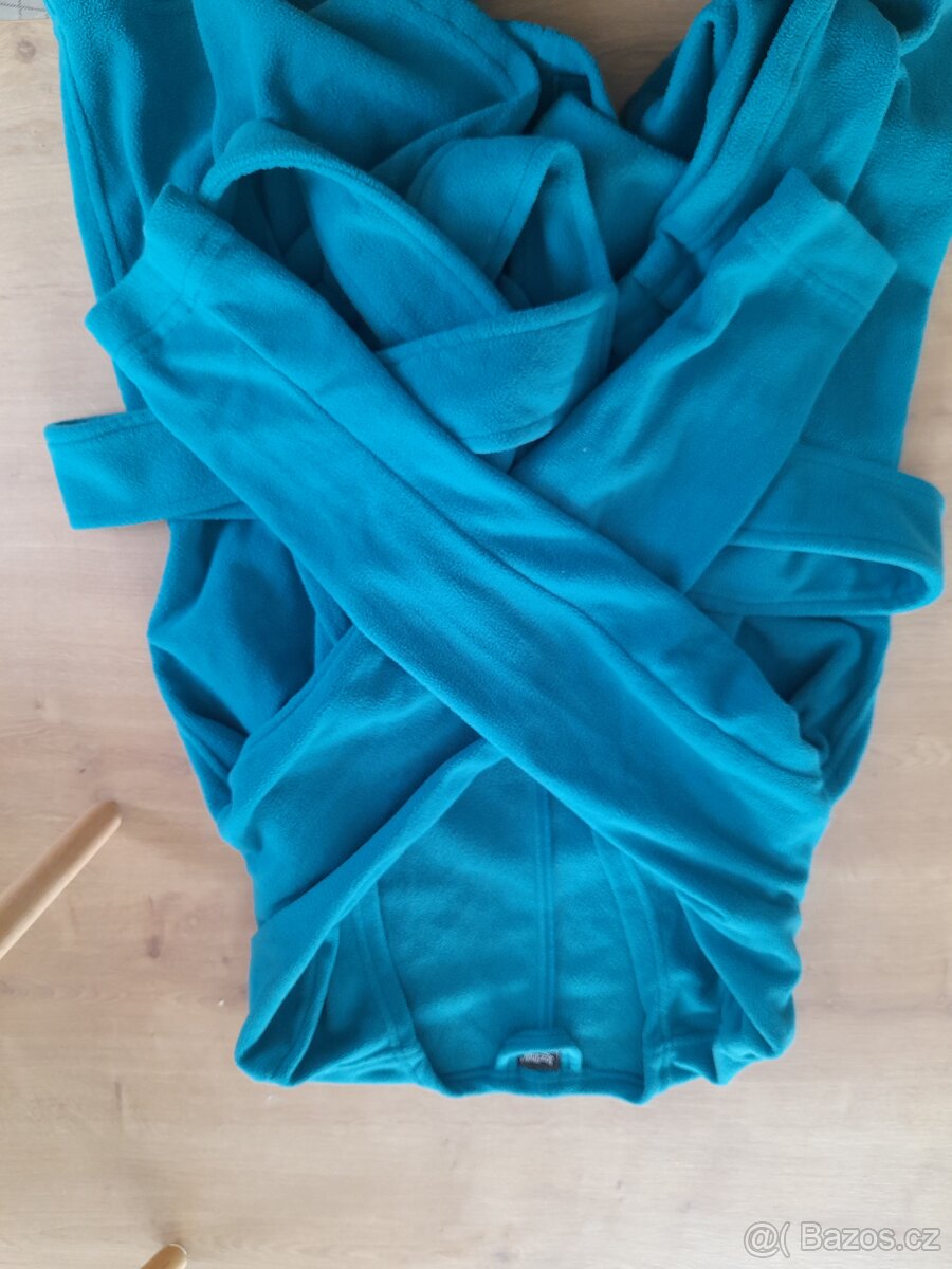 Těhotenský a nosící zavinovací kabátek Zina, fleece, tyrkys