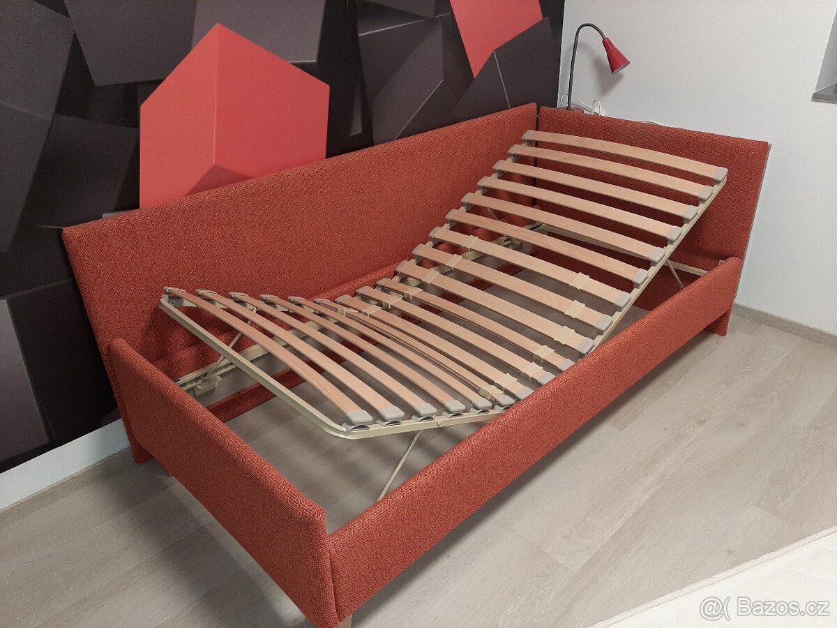 Polohovací čalouněná postel ASON s čely  100x 200 cm