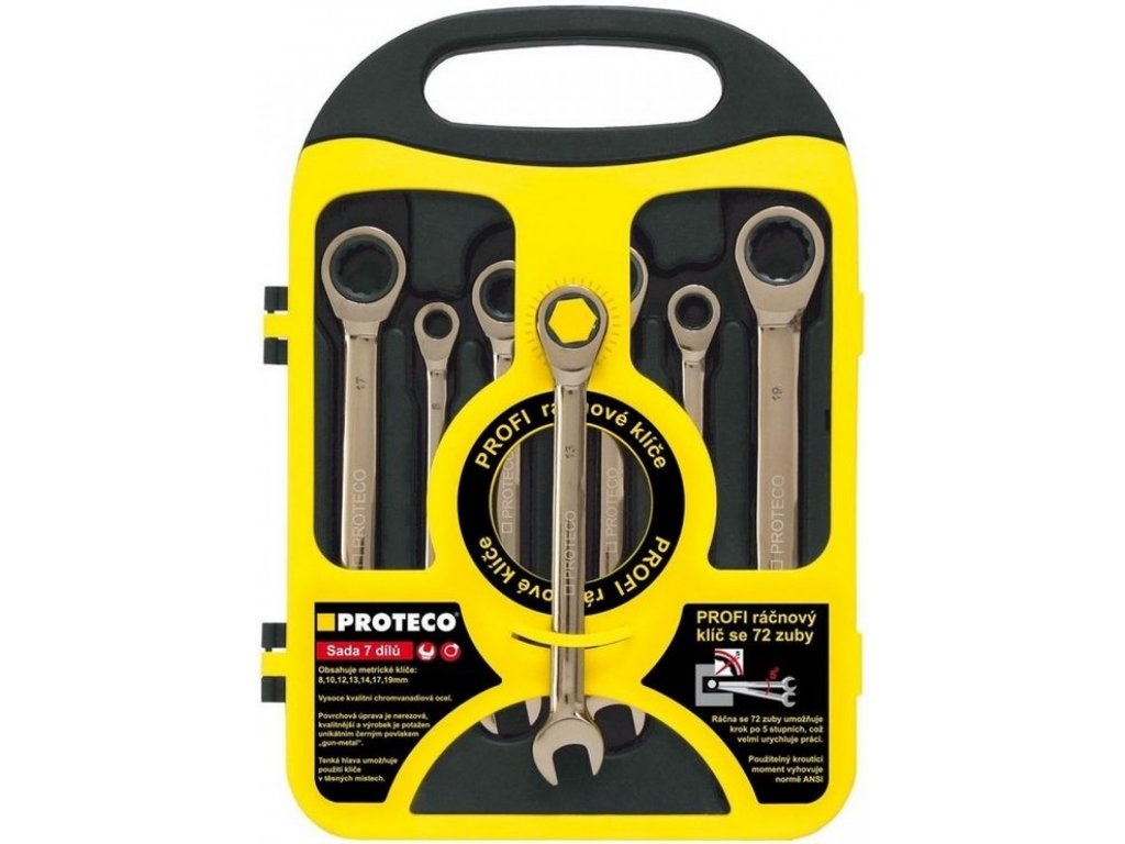 Sada klíčů ráčnových 8,10,12,14,17,19mm