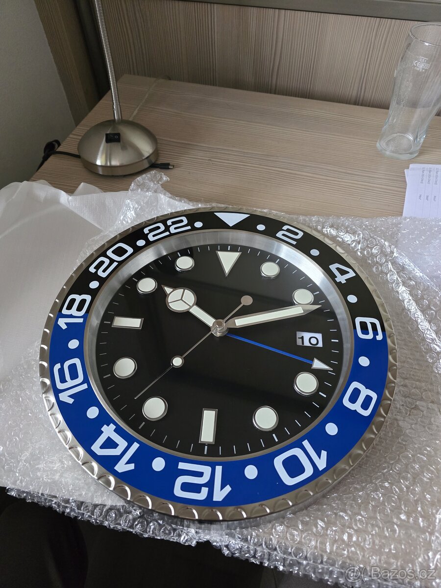 Nástěnné hodiny Rolex (black-blue)