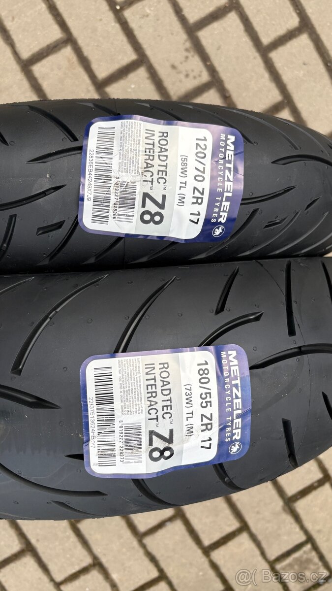 sada pneu Metzeler Z8 120/70zr17 a 180/55zr17 dot2024