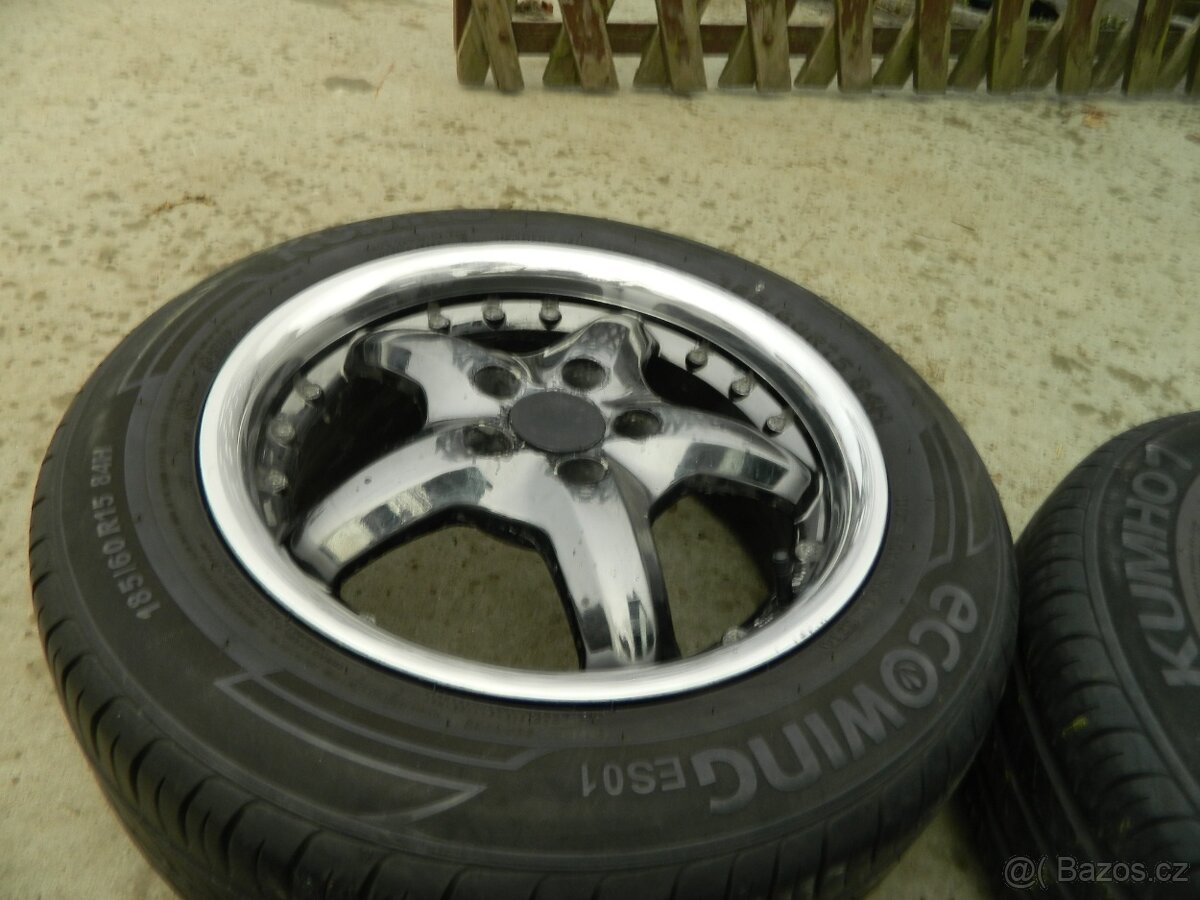 alu kola 5x100+letní pneu 6mm,R15 Fabia
