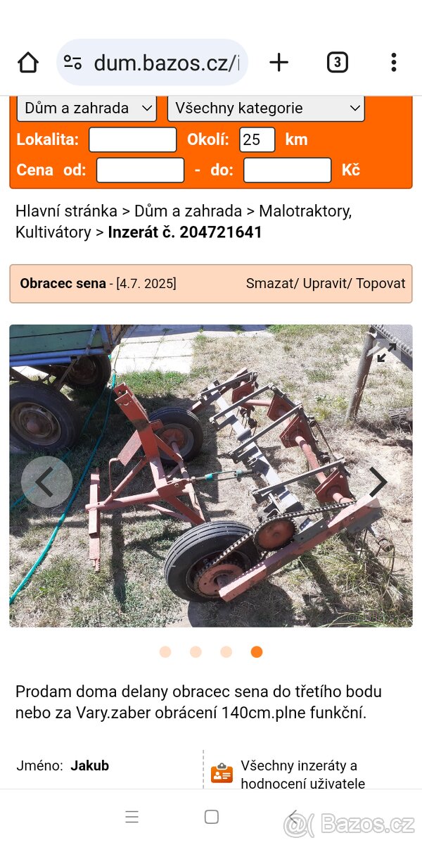 Obraceč sena za vari