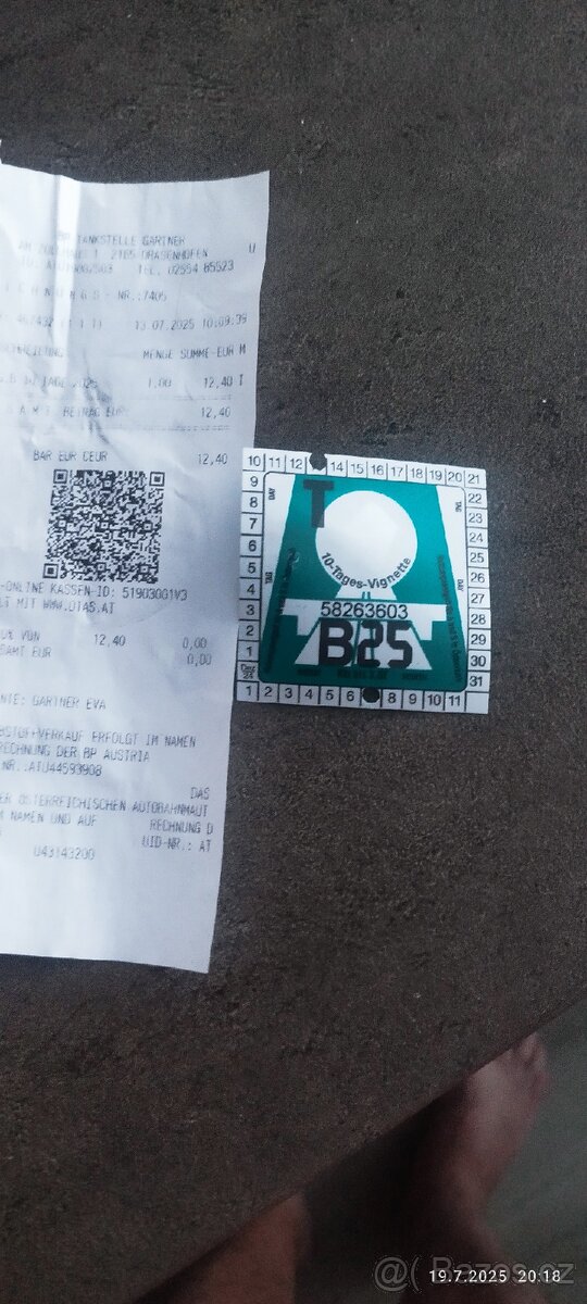 Dálniční známka Rakousko do 22.7.2025