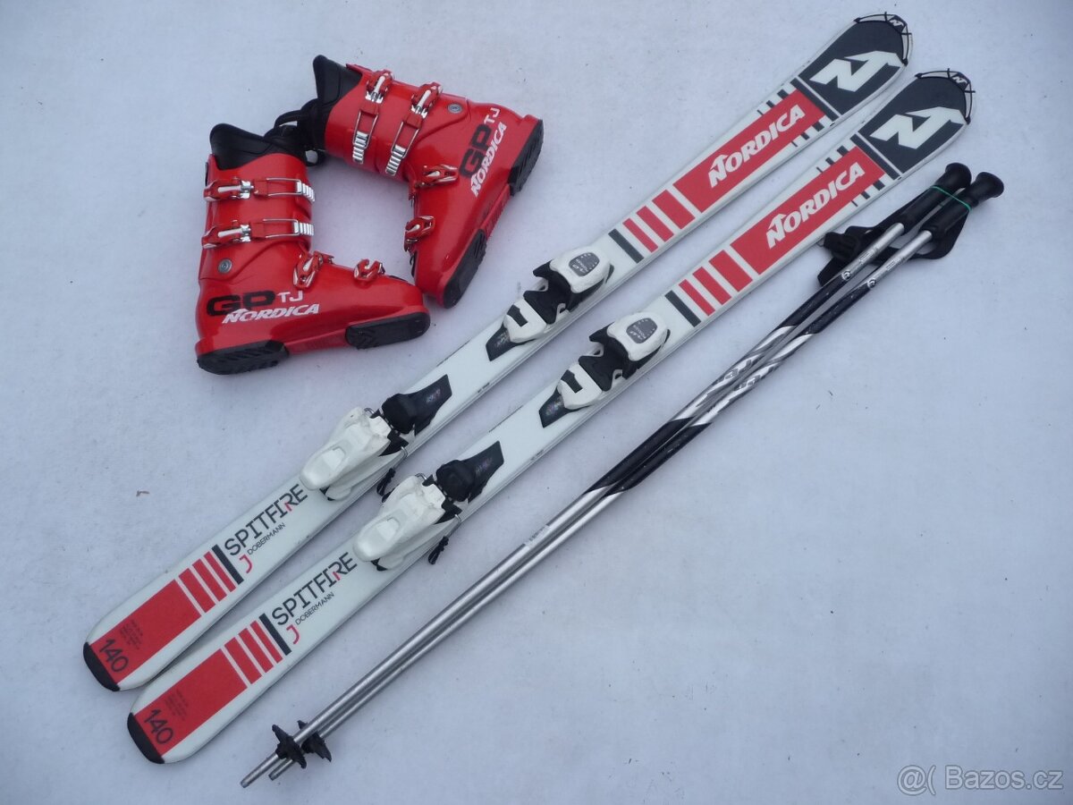 Lyže NORDICA - 140 cm + boty NORDICA 39,5eu + Hole - set