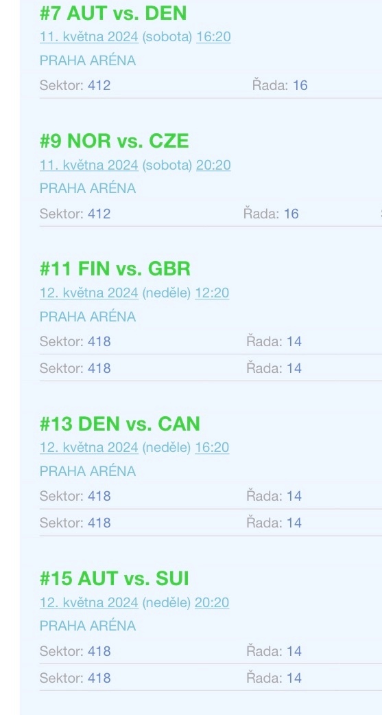 MS hokej Praha 11.-12.5.2024